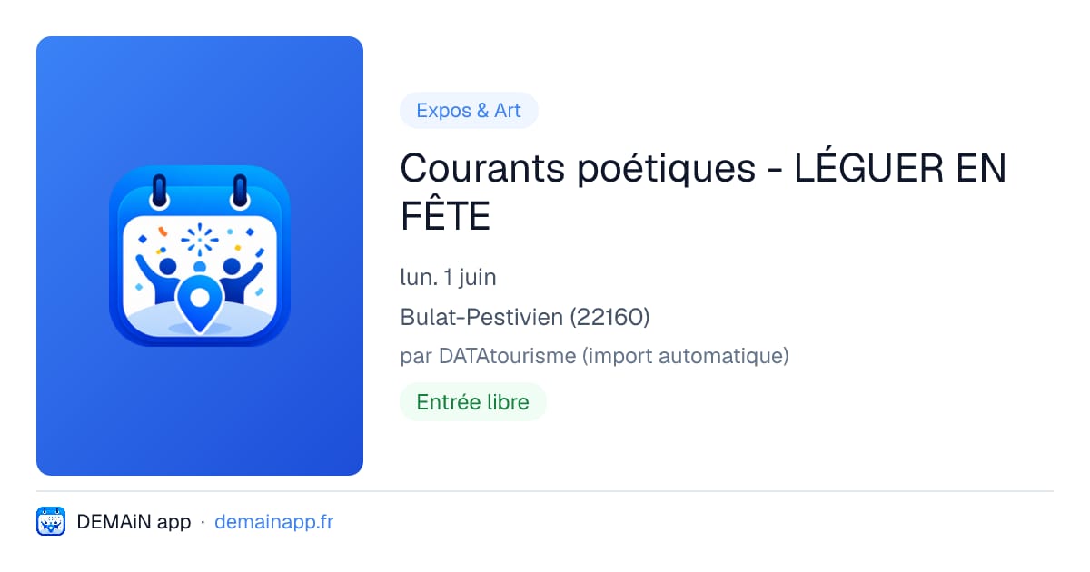 Courants poétiques - LÉGUER EN FÊTE — Bulat-Pestivien