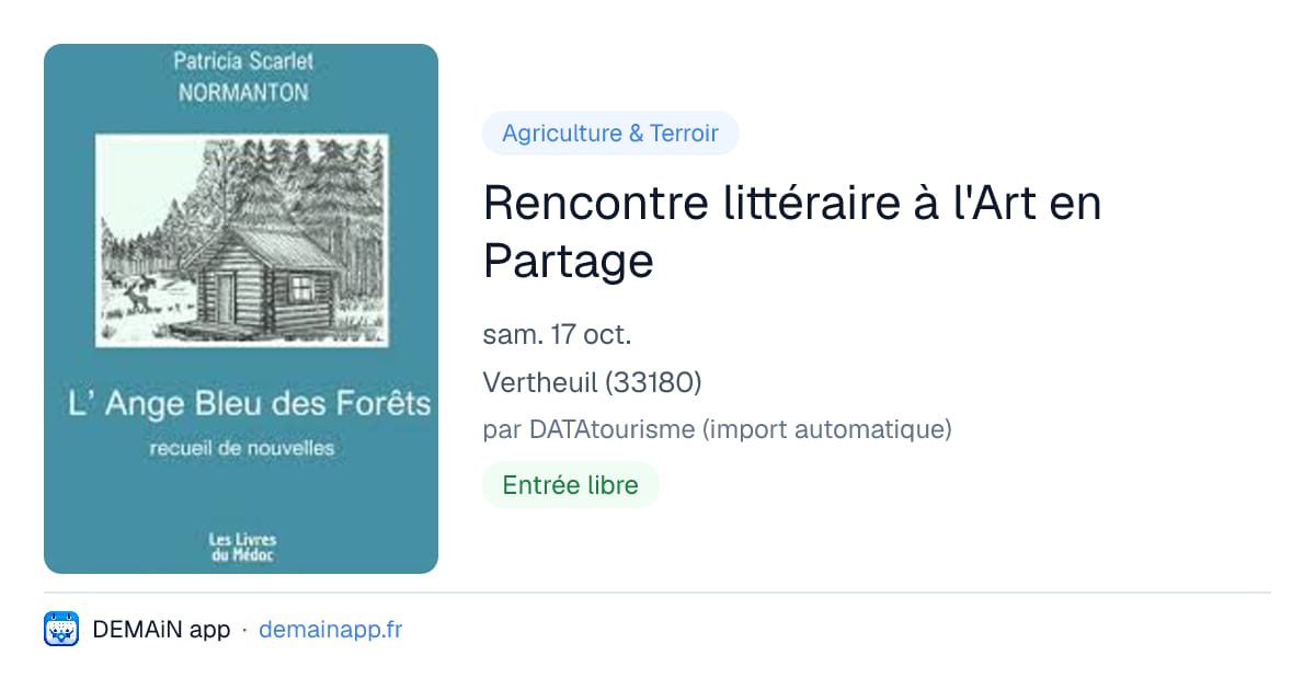 Rencontre littéraire à l'Art en Partage — Vertheuil