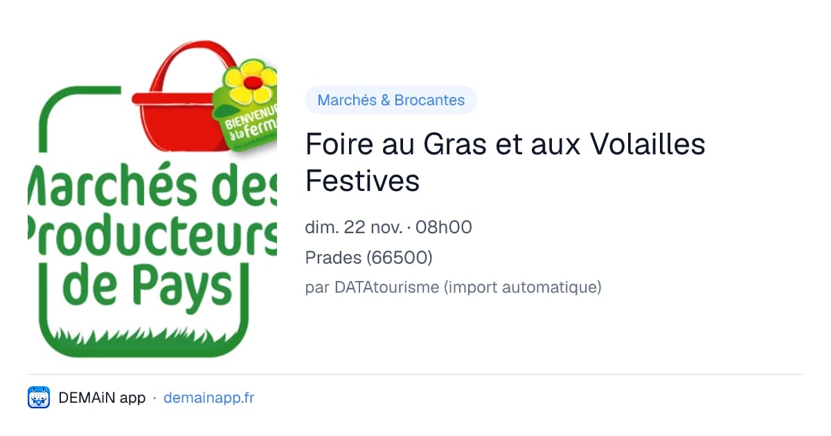 Foire au Gras et aux Volailles Festives — Prades