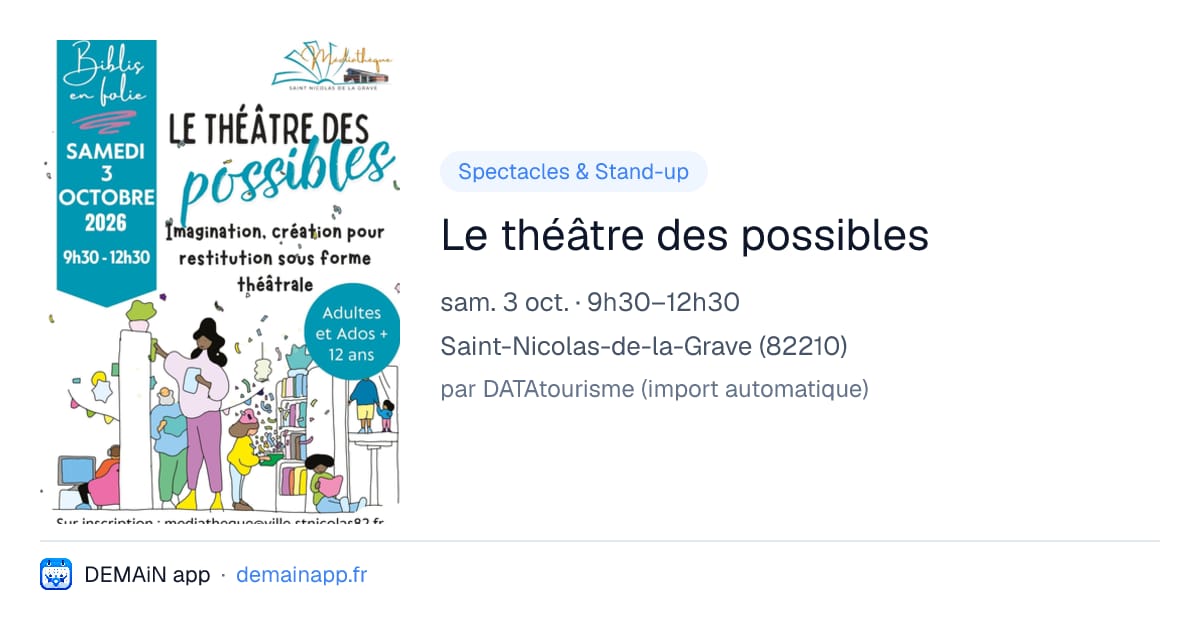 Le théâtre des possibles — Saint-Nicolas-de-la-Grave