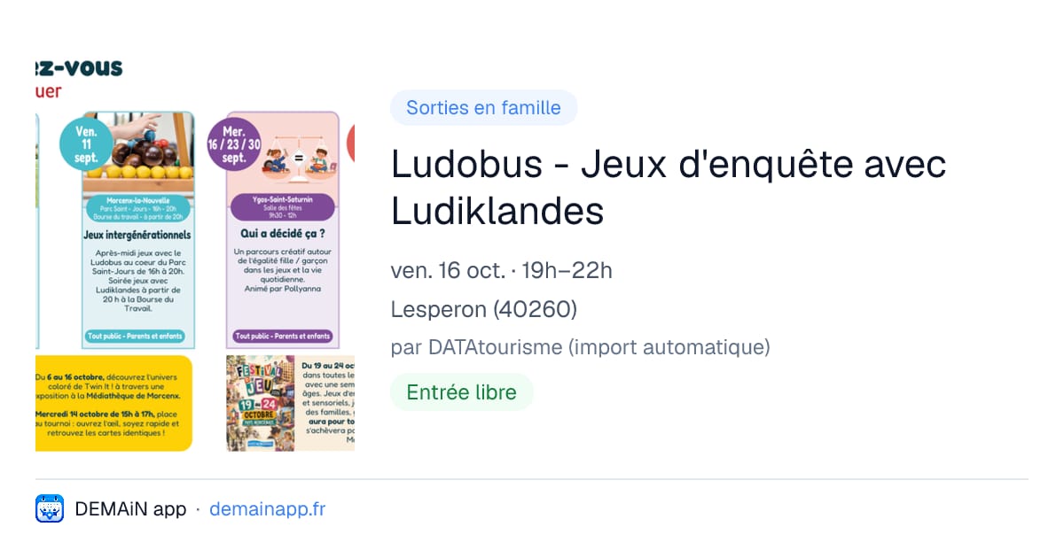 Ludobus - Jeux d'enquête avec Ludiklandes — Lesperon