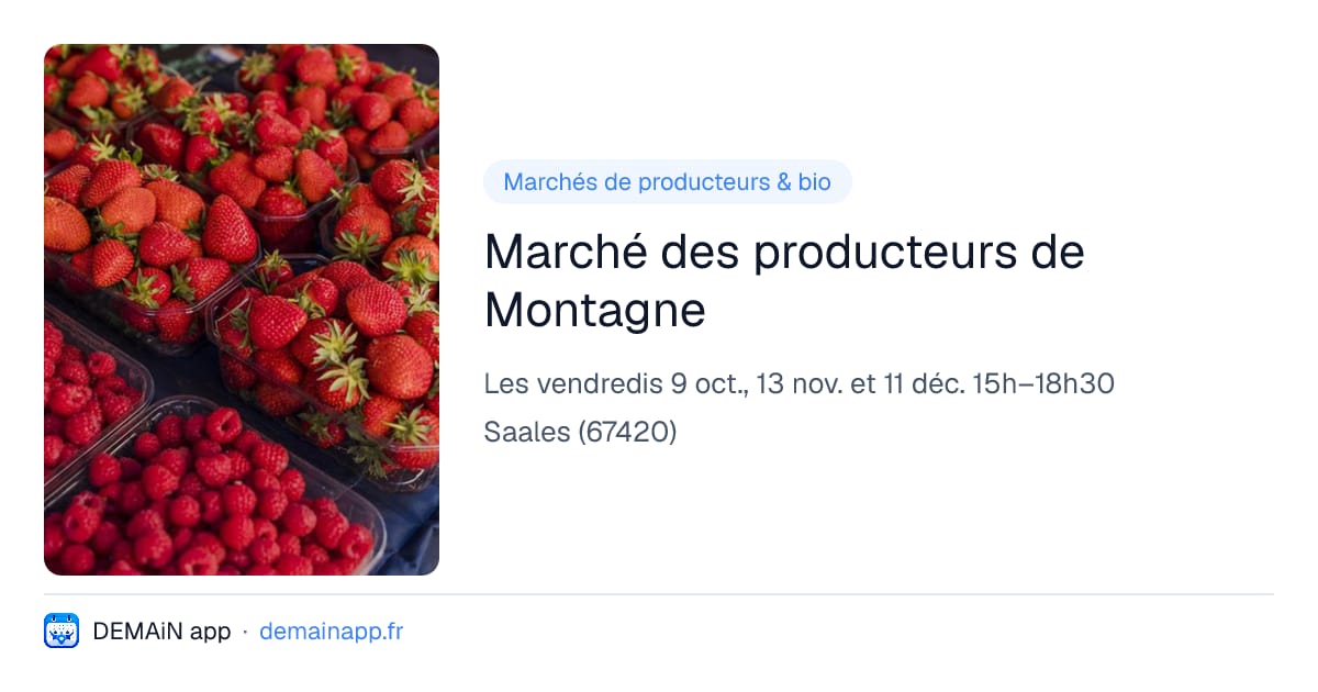 Marché des producteurs de Montagne — Saales