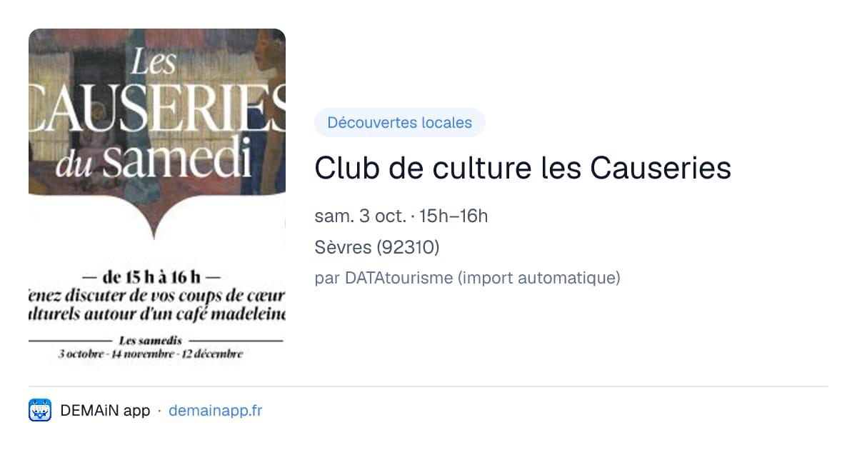 Club de culture les Causeries — Sèvres