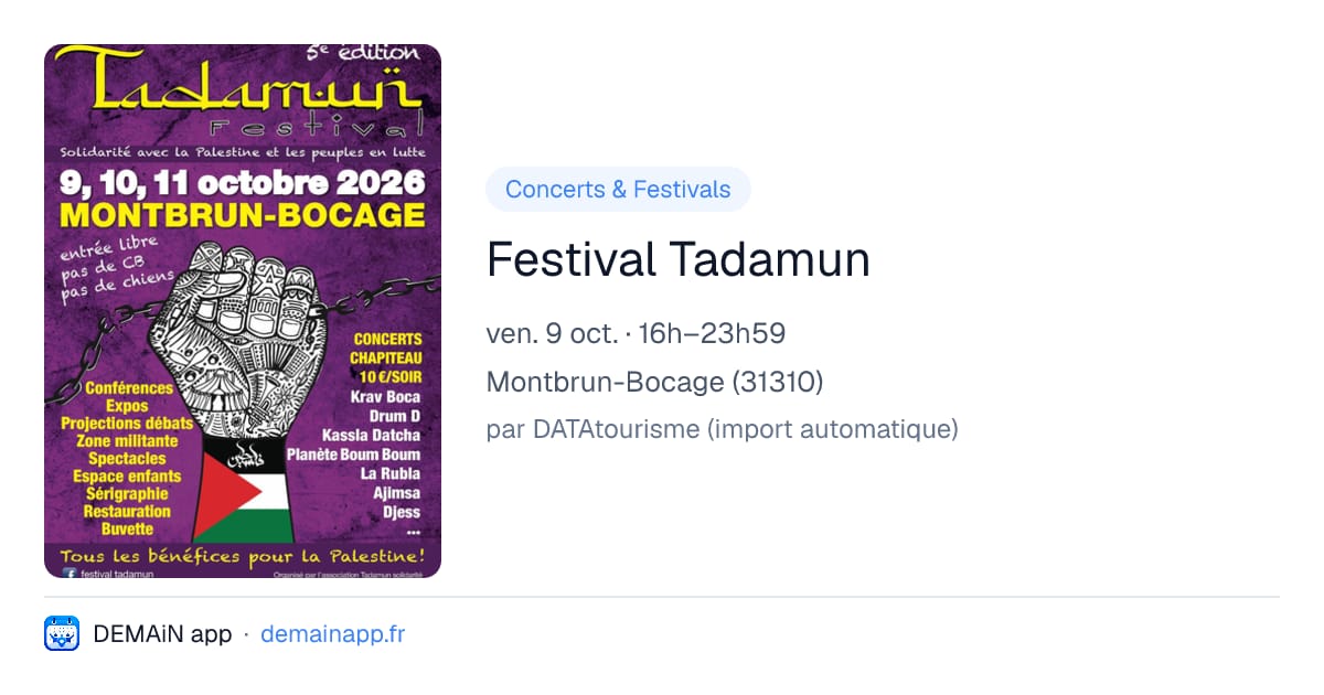 Festival Tadamun — Montbrun-Bocage
