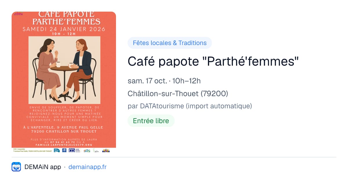 Café papote "Parthé'femmes" — Châtillon-sur-Thouet