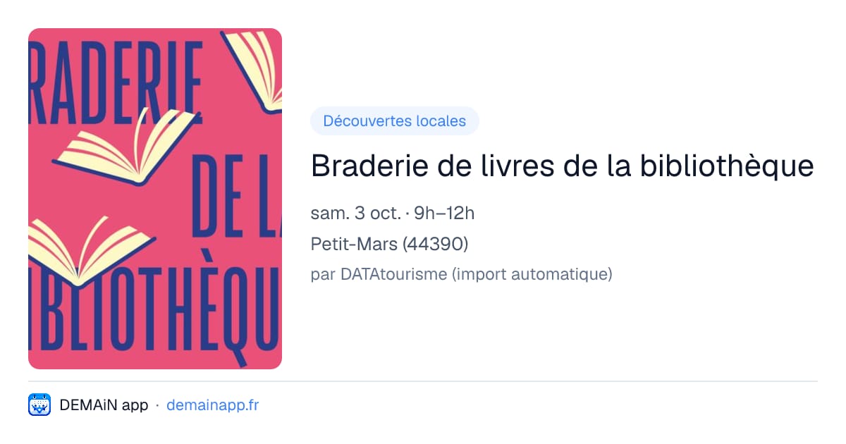 Braderie de livres de la bibliothèque — Petit-Mars
