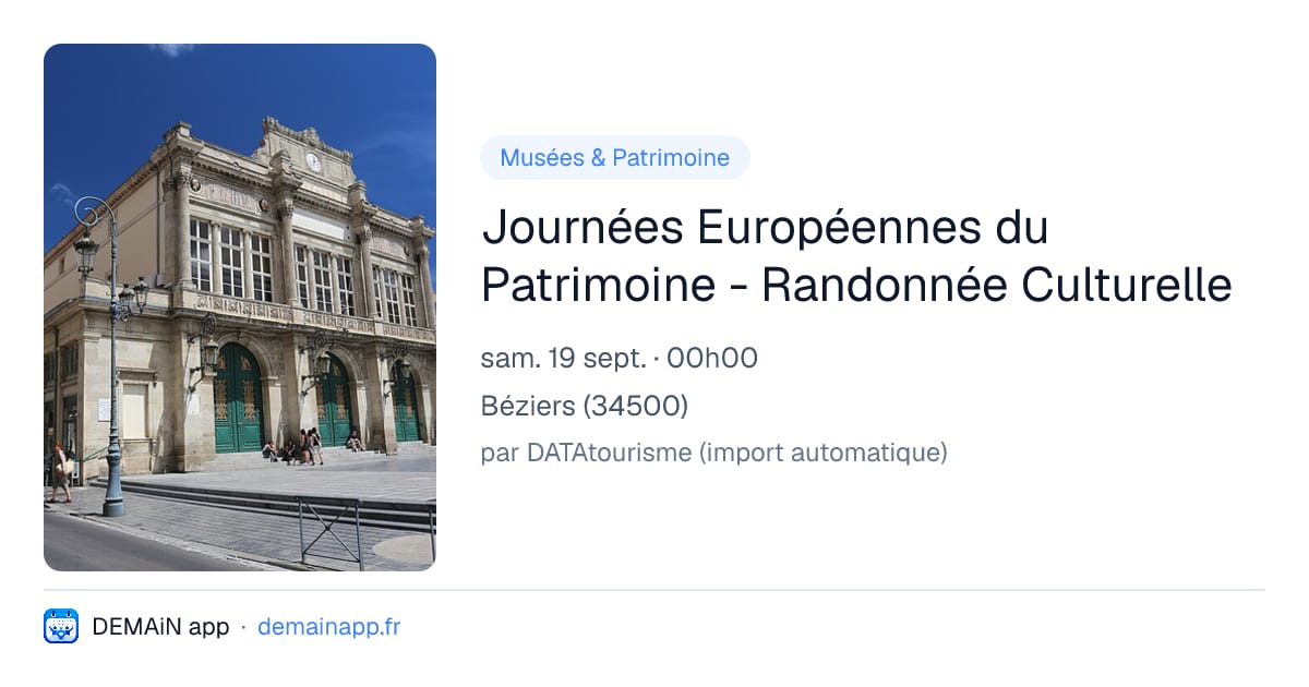 Journées Européennes du Patrimoine - Randonnée Culturelle — Béziers