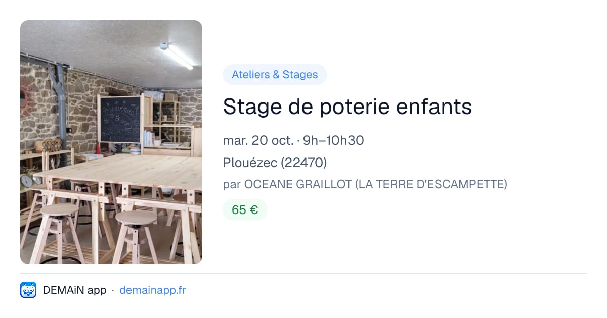 Stage de poterie enfants — Plouézec