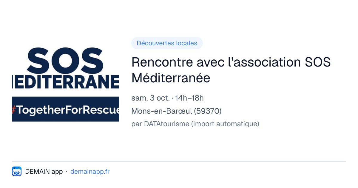 Rencontre avec l'association SOS Méditerranée — Mons-en-Barœul
