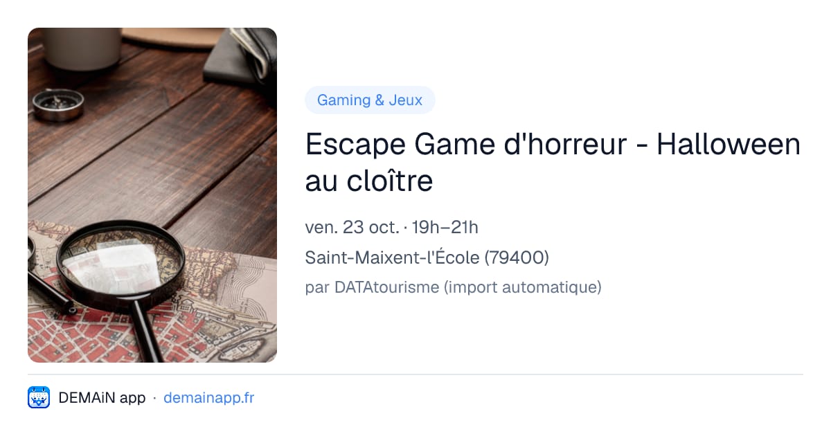 Escape Game d'horreur - Halloween au cloître — Saint-Maixent-l'École