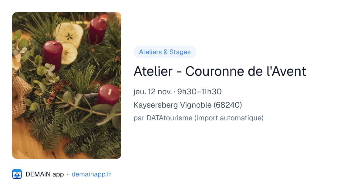 Atelier - Couronne de l'Avent — Kaysersberg Vignoble