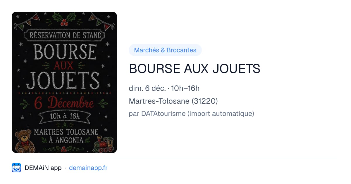 BOURSE AUX JOUETS — Martres-Tolosane