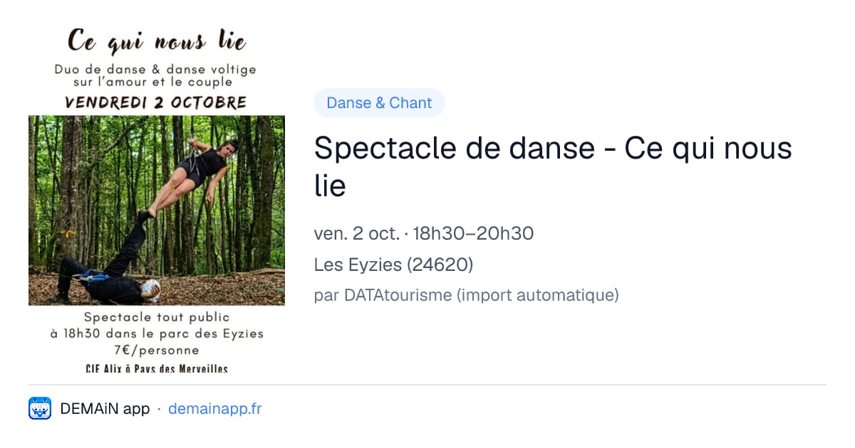Spectacle de danse - Ce qui nous lie — Les Eyzies