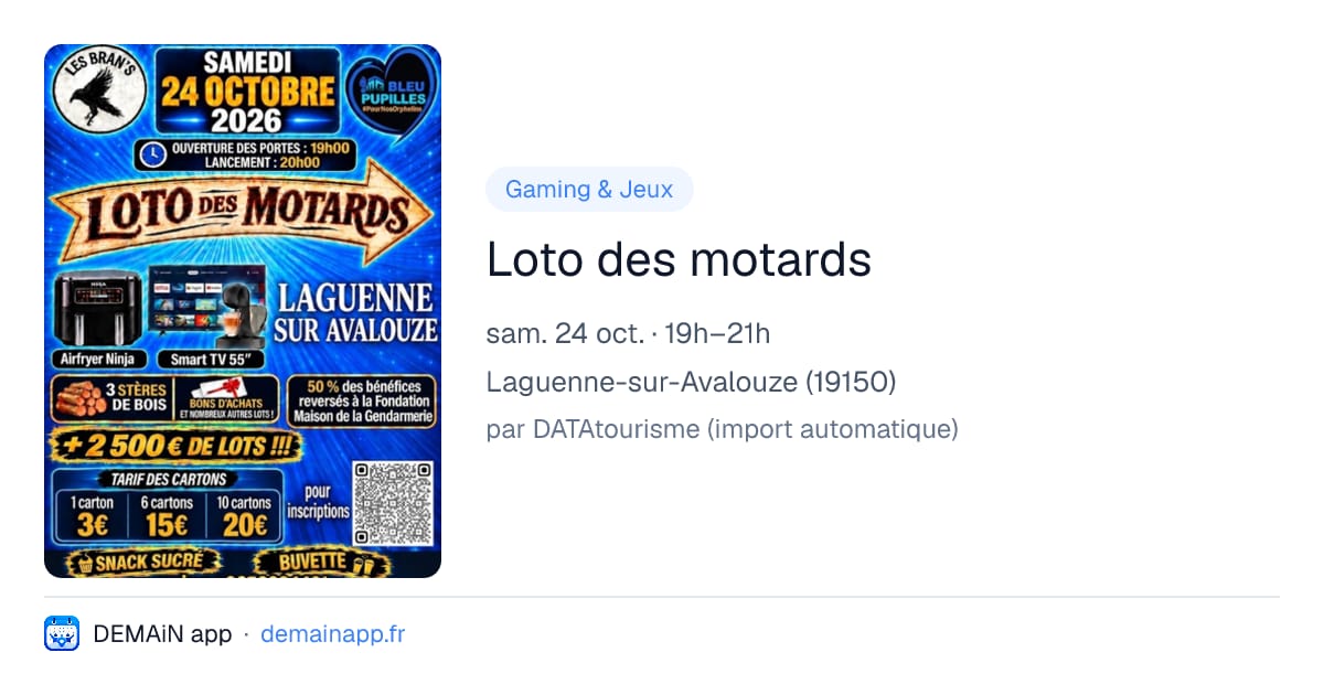 Loto des motards — Laguenne-sur-Avalouze