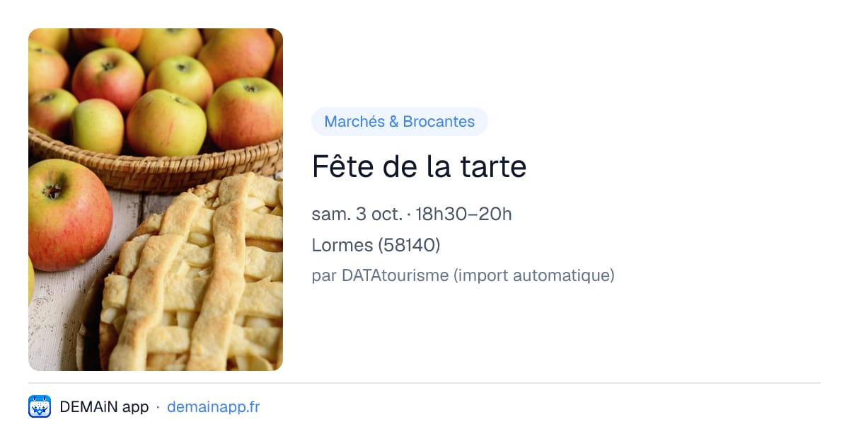 Fête de la tarte — Lormes