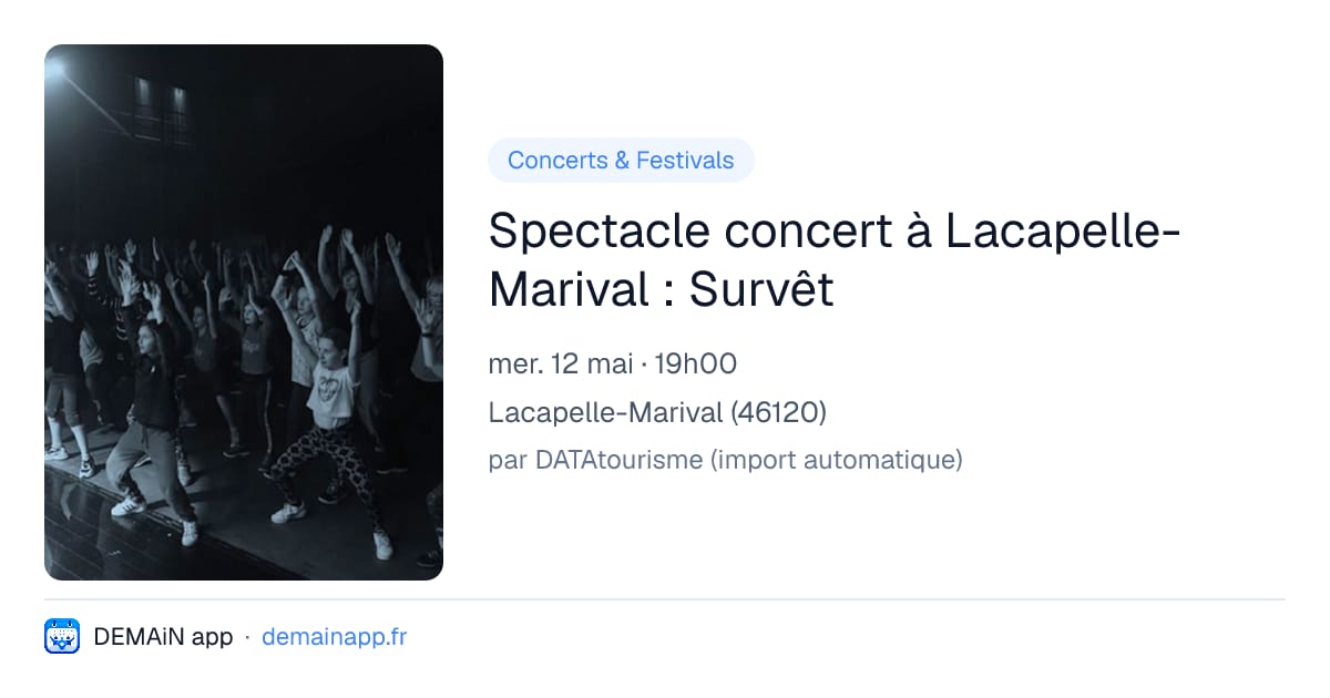 Spectacle concert à Lacapelle-Marival : Survêt — Lacapelle-Marival