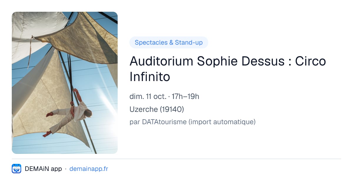Auditorium Sophie Dessus : Circo Infinito — Uzerche