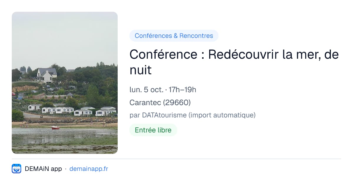 Conférence : Redécouvrir la mer, de nuit — Carantec