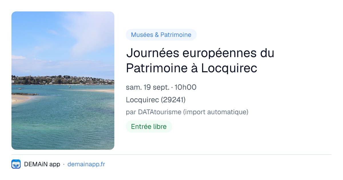 Journées européennes du Patrimoine à Locquirec — Locquirec