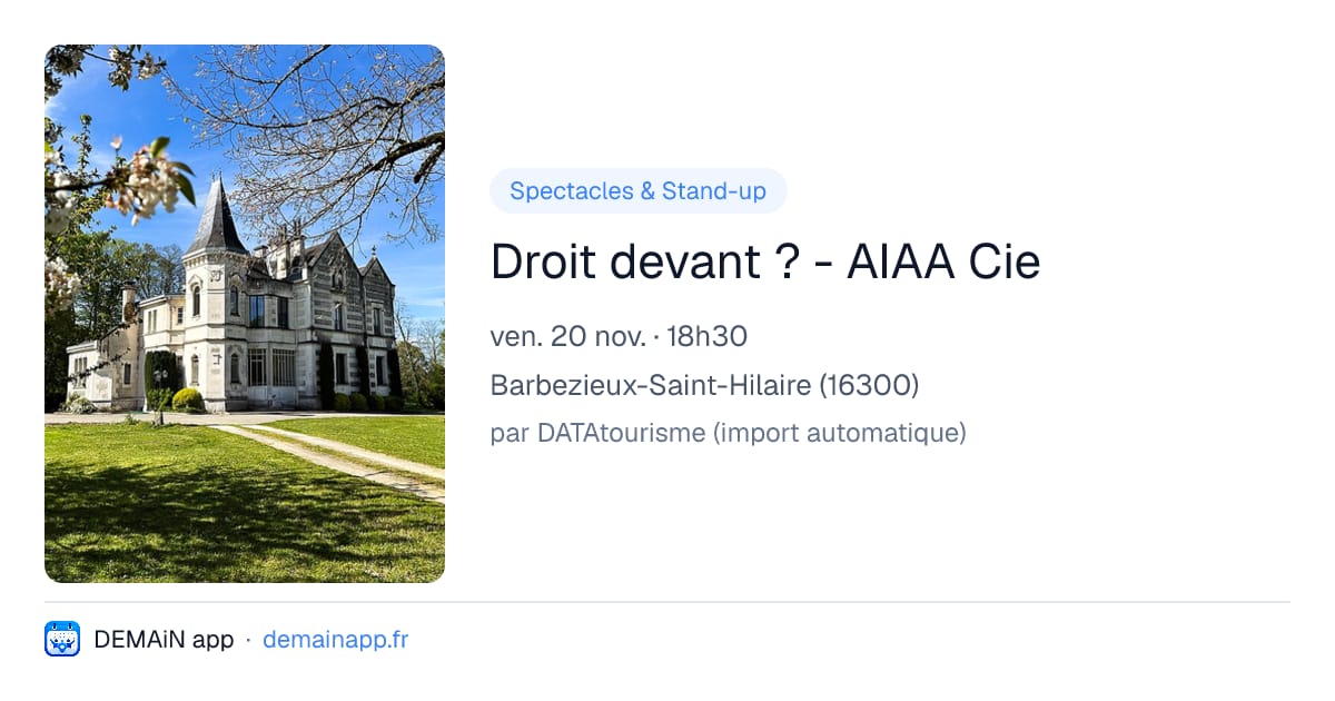 Droit devant ? - AIAA Cie — Barbezieux-Saint-Hilaire