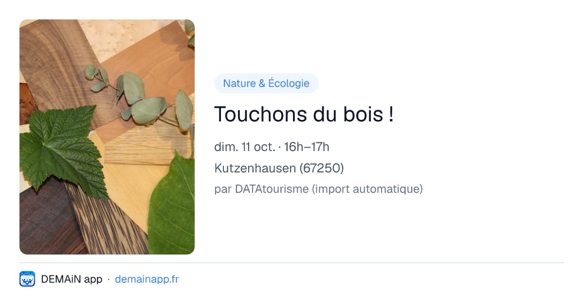 Touchons du bois ! — Kutzenhausen