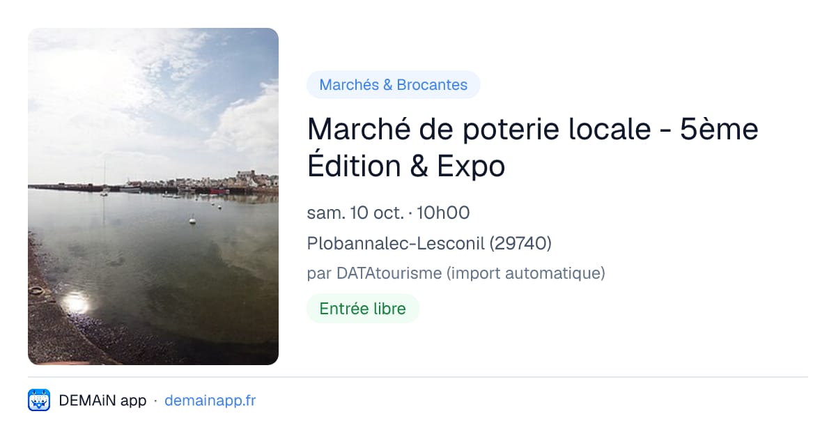Marché de poterie locale - 5ème Édition & Expo — Plobannalec-Lesconil