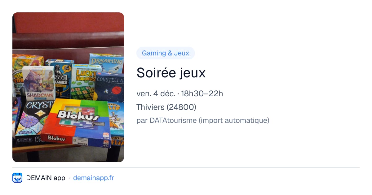 Soirée jeux — Thiviers