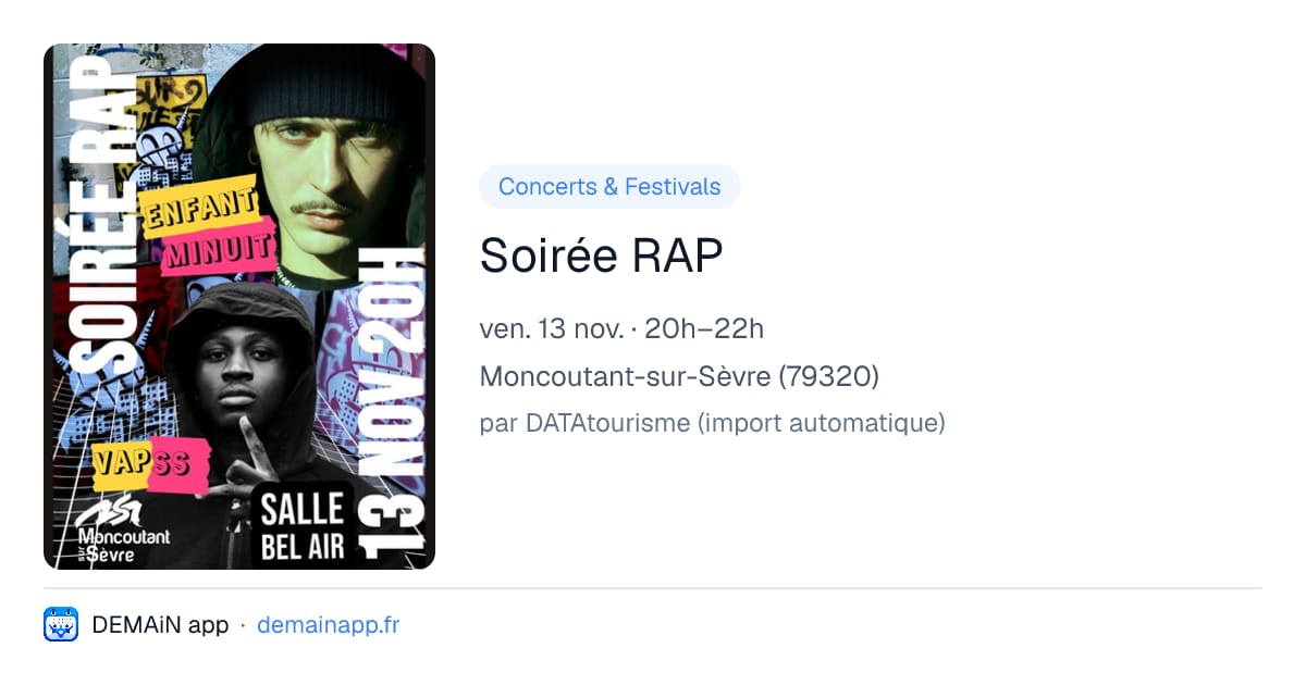 Soirée RAP — Moncoutant-sur-Sèvre