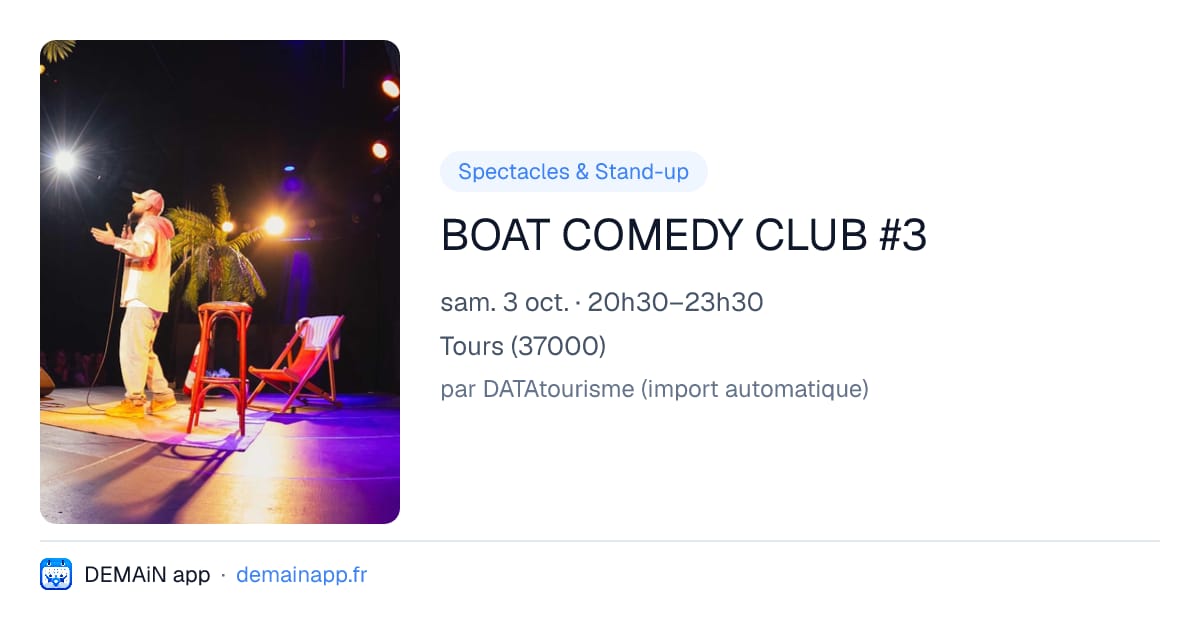 BOAT COMEDY CLUB #3 — Tours