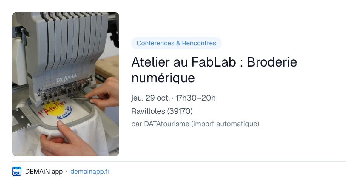 Atelier au FabLab : Broderie numérique — Ravilloles