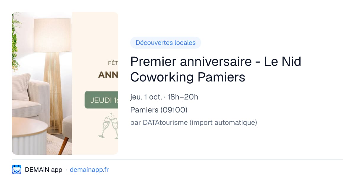 Premier anniversaire - Le Nid Coworking Pamiers — Pamiers