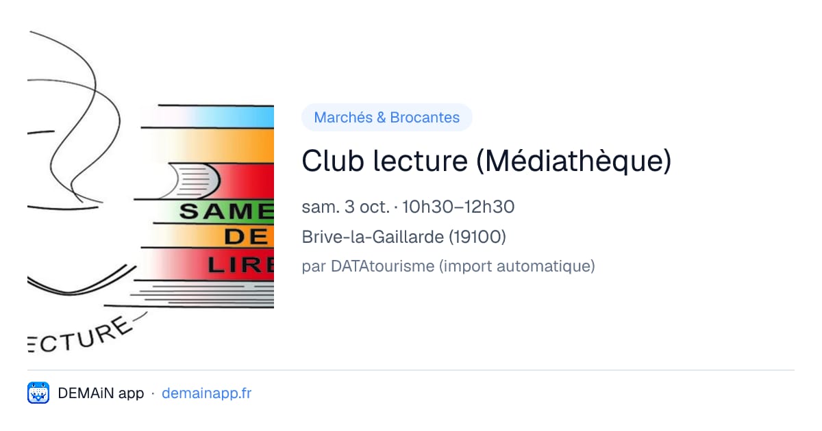 Club lecture (Médiathèque) — Brive-la-Gaillarde