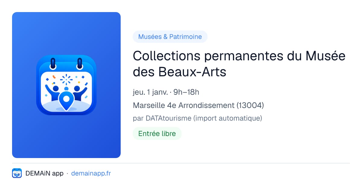Collections permanentes du Musée des Beaux-Arts — Marseille 4e Arrondissement