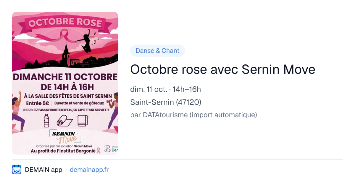 Octobre rose avec Sernin Move — Saint-Sernin