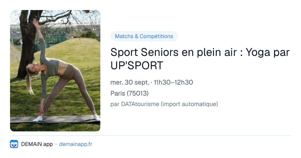 Sport Seniors en plein air : Yoga par UP'SPORT — Paris