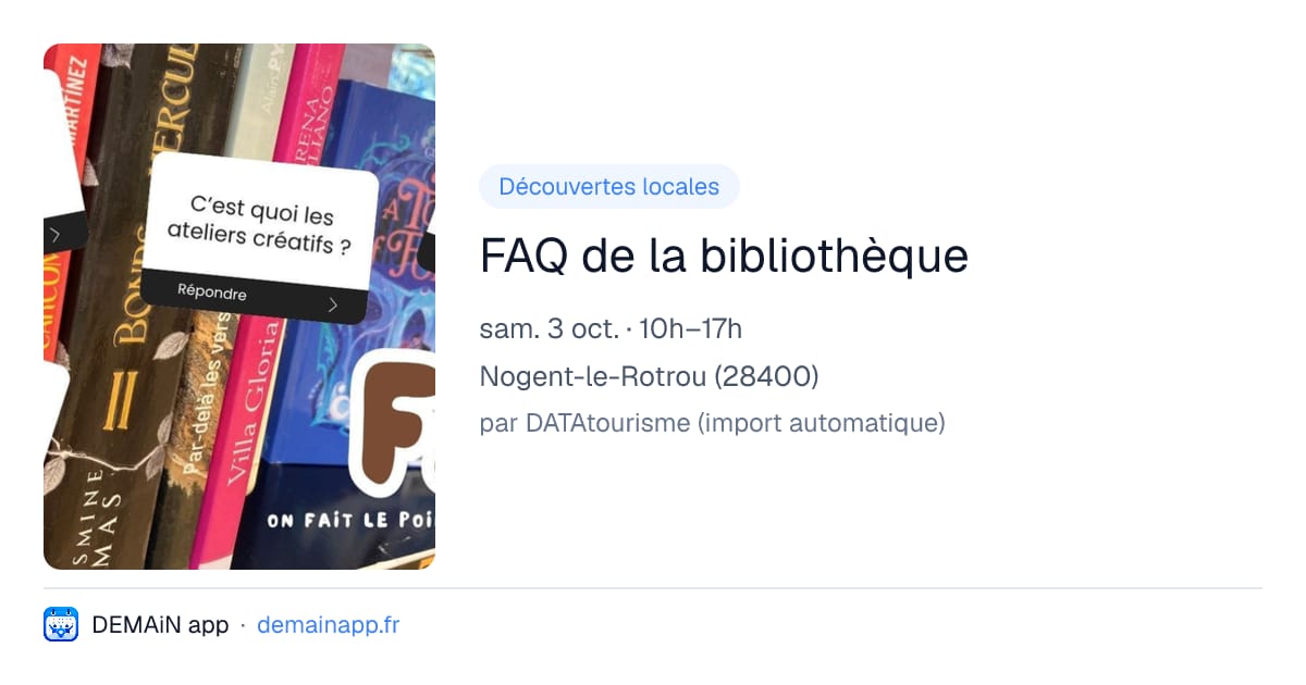 FAQ de la bibliothèque — Nogent-le-Rotrou