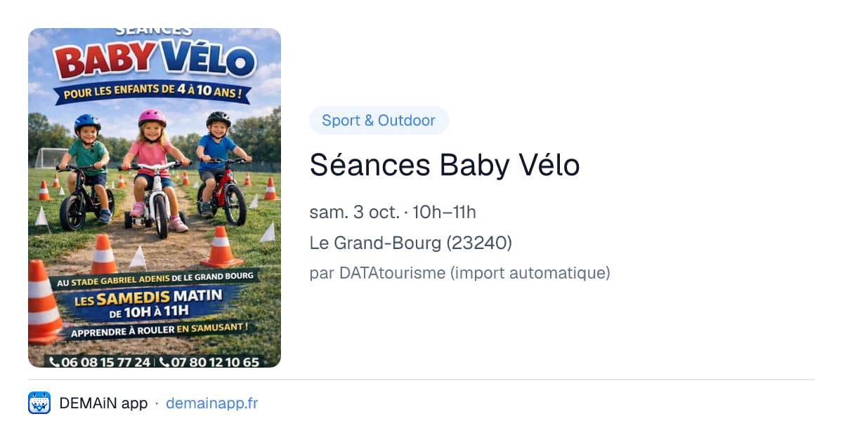 Séances Baby Vélo — Le Grand-Bourg