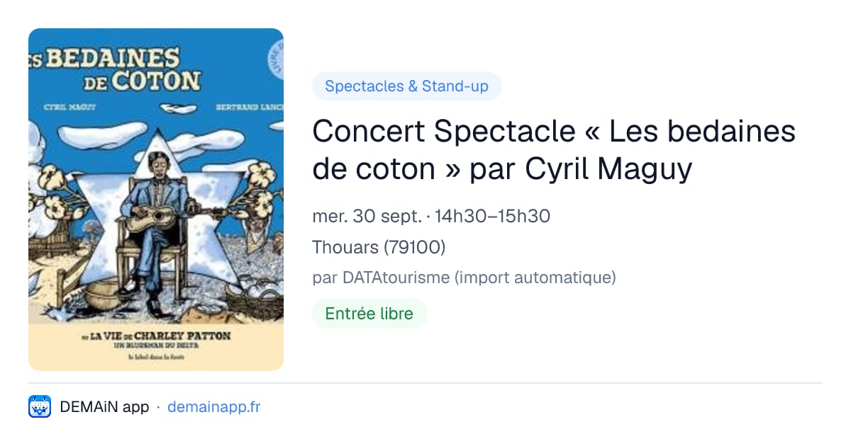 Concert Spectacle « Les bedaines de coton » par Cyril Maguy — Thouars
