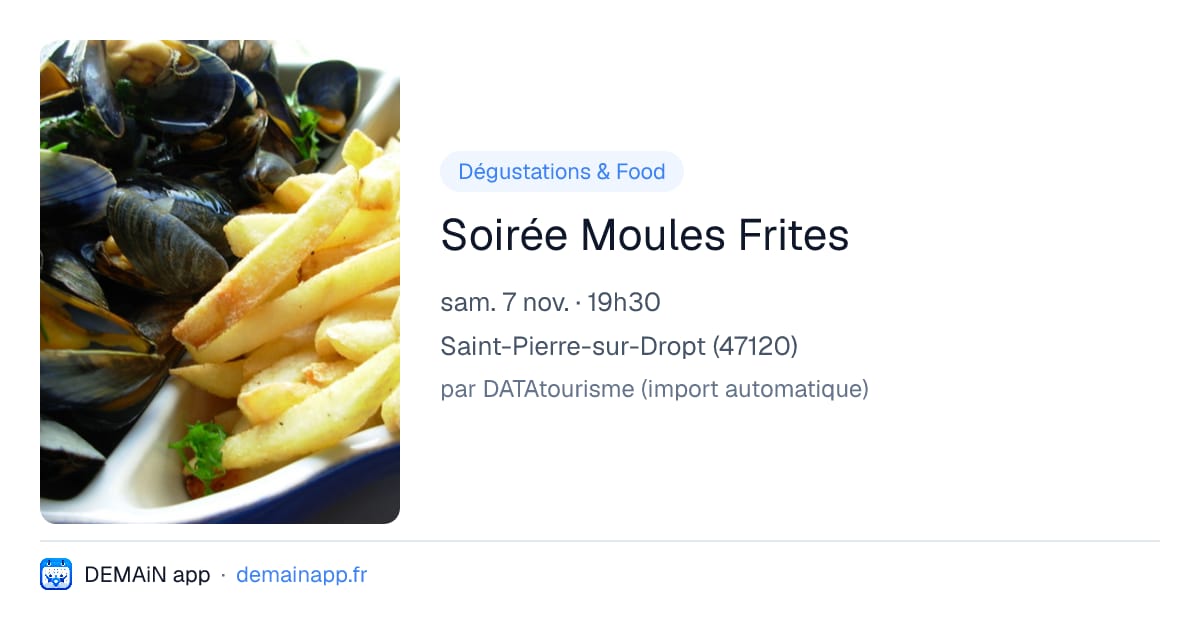 Soirée Moules Frites — Saint-Pierre-sur-Dropt