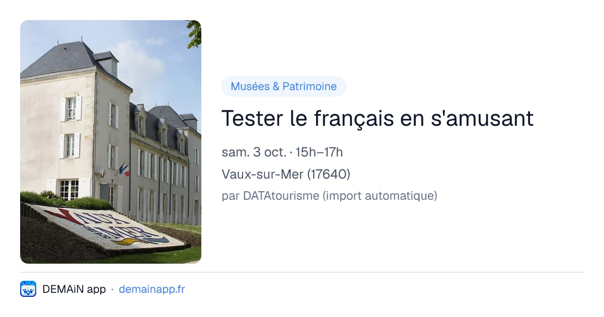 Tester le français en s'amusant — Vaux-sur-Mer