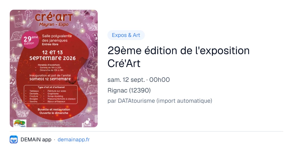 29ème édition de l'exposition Cré'Art — Rignac