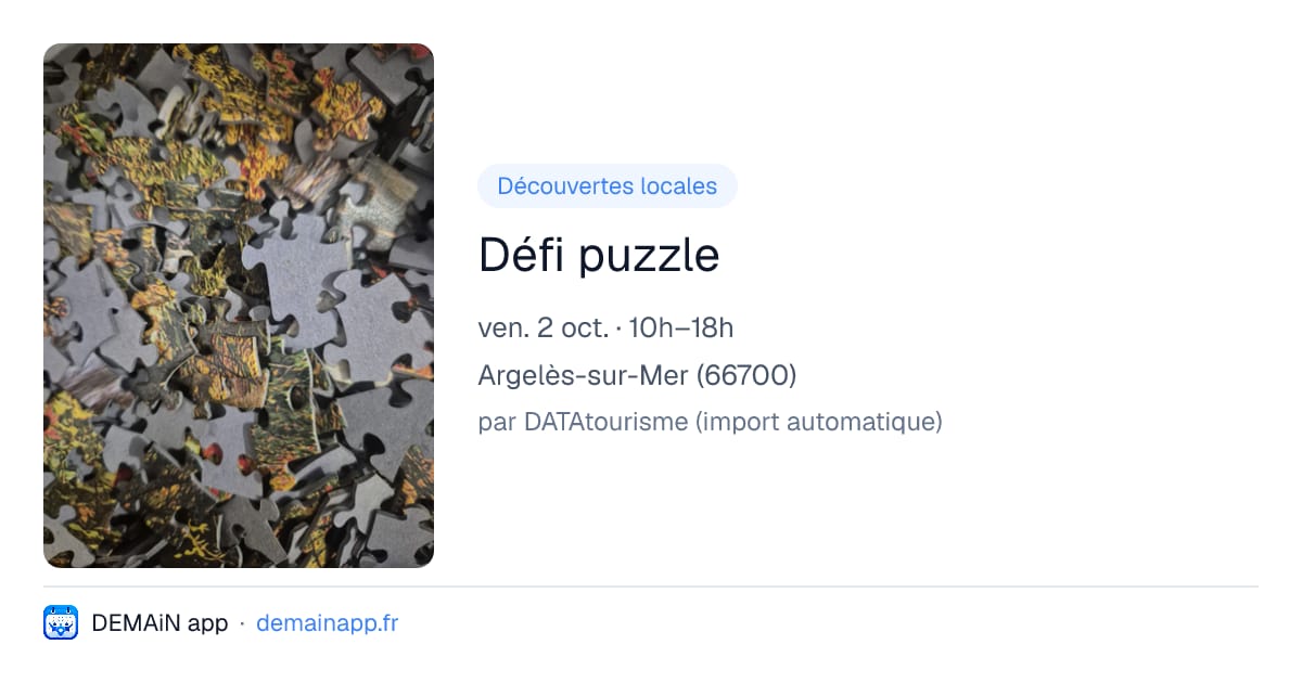 Défi puzzle — Argelès-sur-Mer