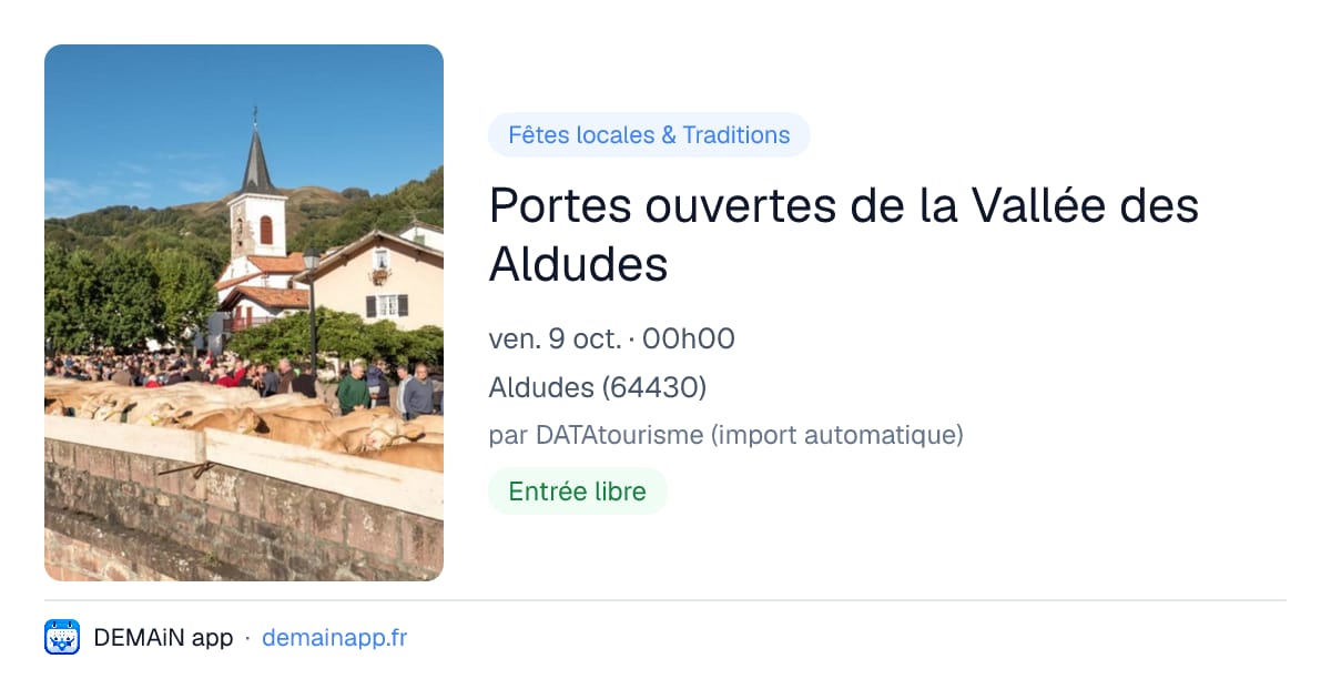 Portes ouvertes de la Vallée des Aldudes — Aldudes