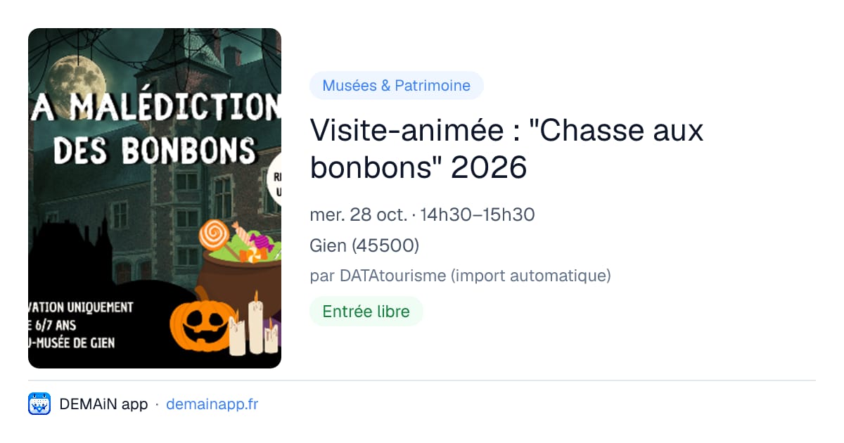 Visite-animée : "Chasse aux bonbons" 2026 — Gien