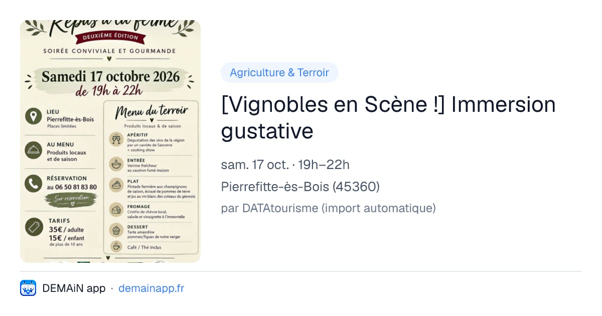 [Vignobles en Scène !] Immersion gustative — Pierrefitte-ès-Bois