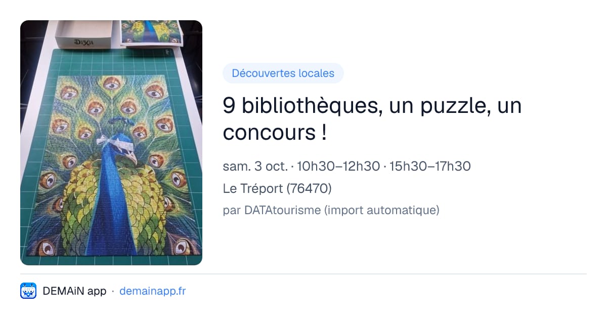 9 bibliothèques, un puzzle, un concours ! — Le Tréport