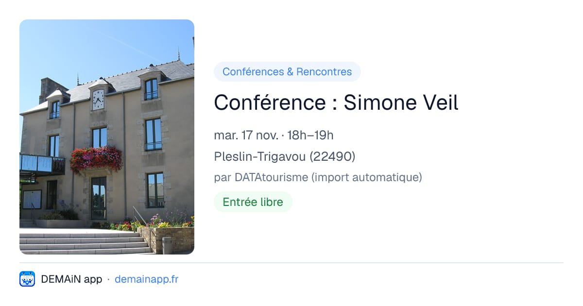 Conférence : Simone Veil — Pleslin-Trigavou