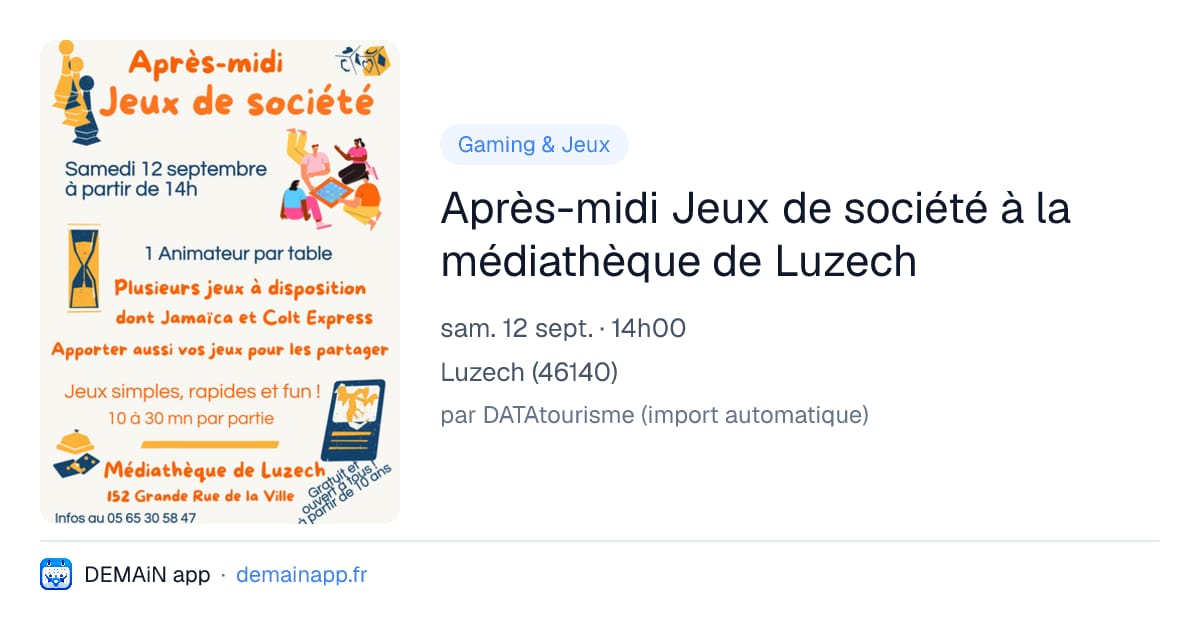 Après-midi Jeux de société à la médiathèque de Luzech — Luzech