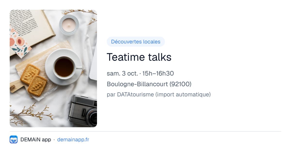 Teatime talks — Boulogne-Billancourt