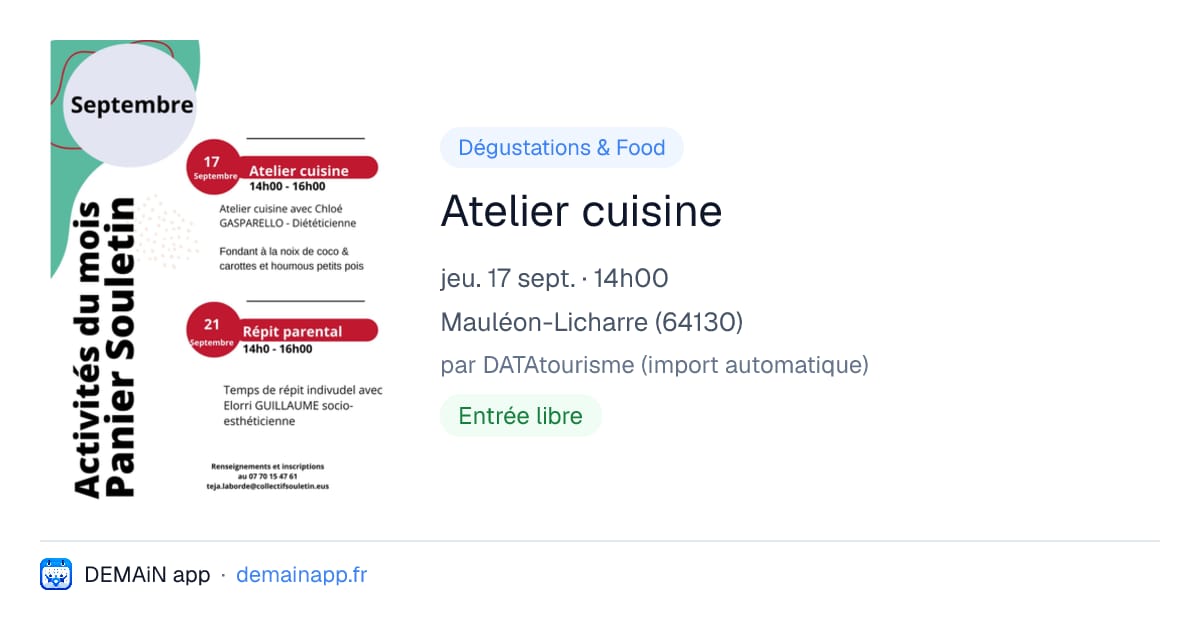 Atelier cuisine — Mauléon-Licharre